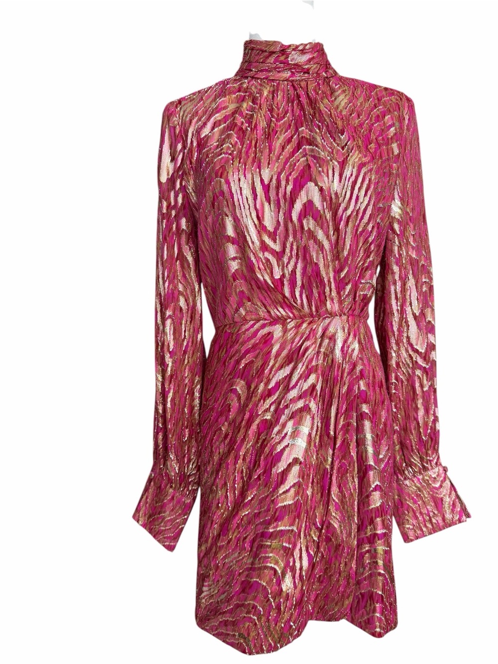 S JOHNATHAN SIMKHAI Halen Moire Fil Couple Draped Mini Dress